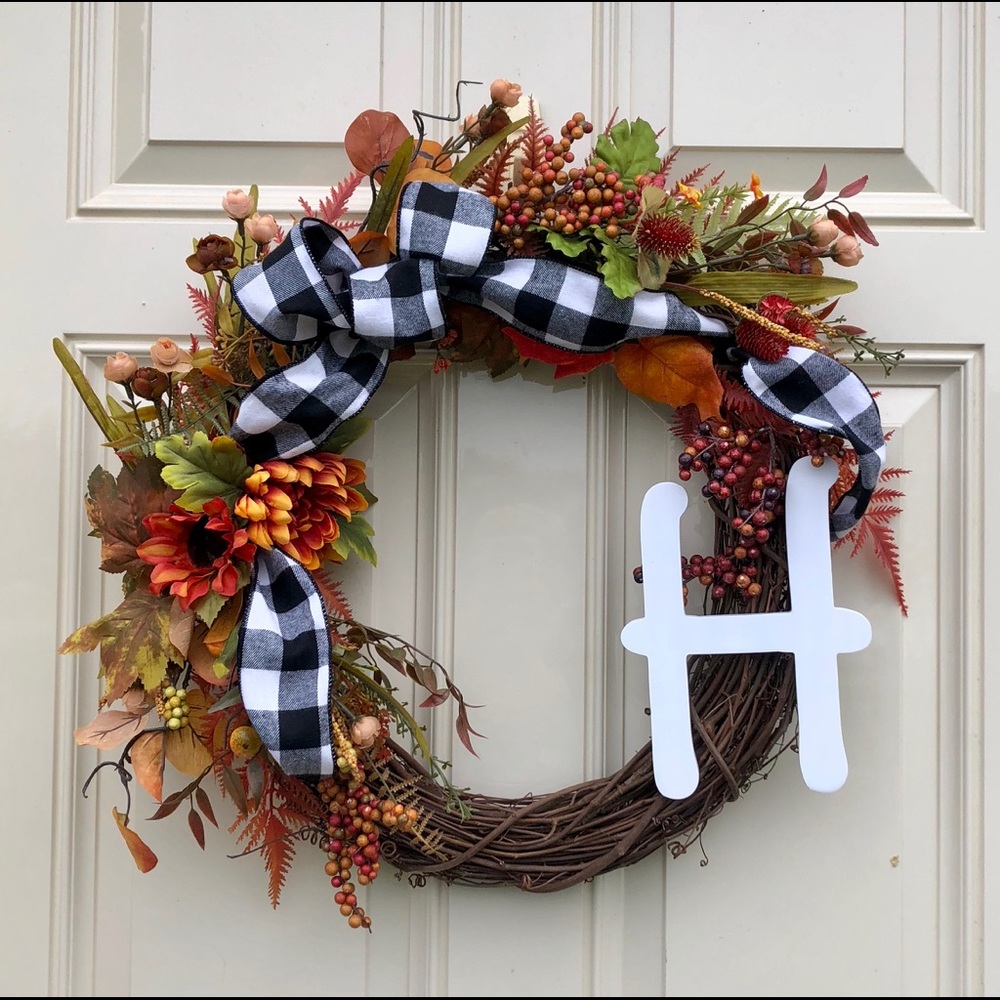 Grapevine Initial wreath
